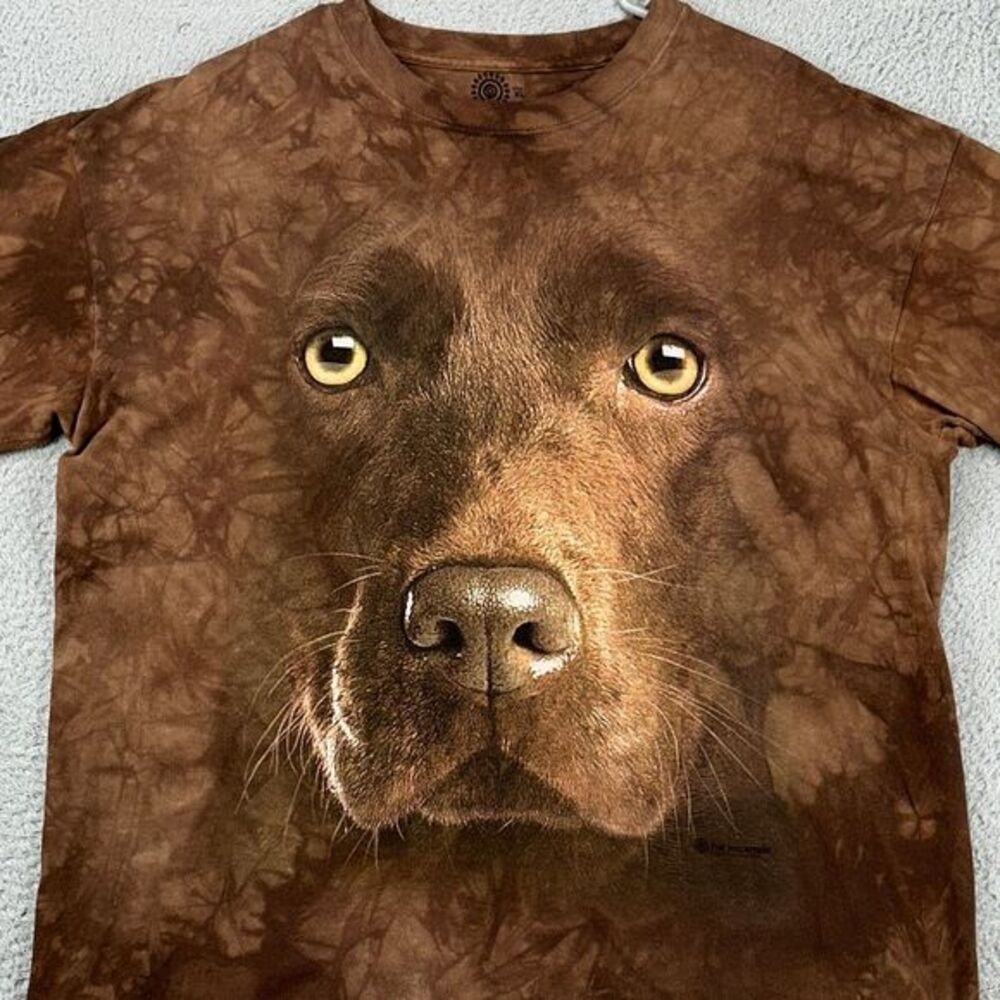 The Mountain Labrador Dog Shirt Adult XL Brown Tie-Dye Dog Tee T-Shirt Men